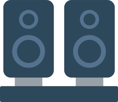Hoparlörler Düz Vektör Simgesi Tasarımı