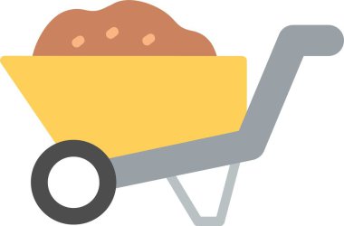 El Arabası Düz Vektör Simgesi Tasarımı