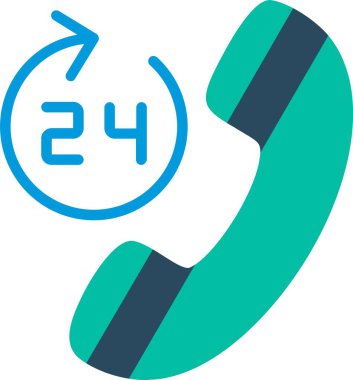 24 Saat Düz Vektör Simgesi Tasarımı