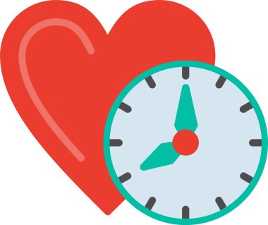 Saat Zamanı Düz Vektör Simgesi Tasarımı