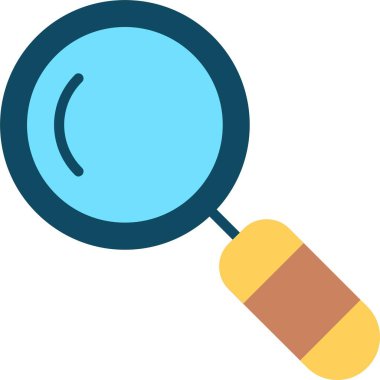 Büyütülen Cam Düz Vektör Simgesi Tasarımı