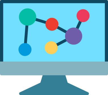 Molekül Düz Vektör Simgesi Tasarımı