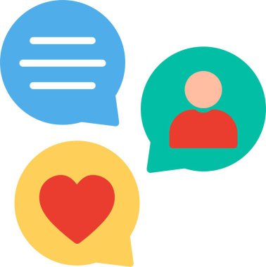 Sosyal Bağlanma Düz Vektör Simgesi Tasarımı