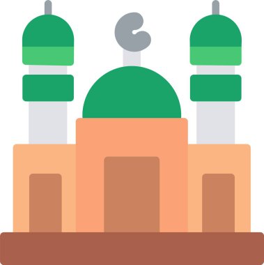 Taza Pir Camii Düz Vektör Simgesi Tasarımı