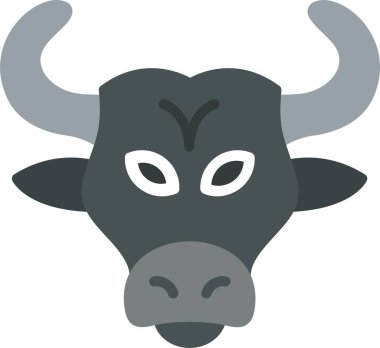 Bull Düz Vektör Simgesi Tasarımı