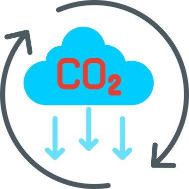 CO2 Düz Vektör Simgesi Tasarımı