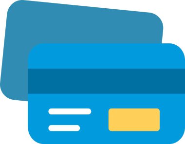 Kredi Kartı Düz Vektör Simgesi Tasarımı