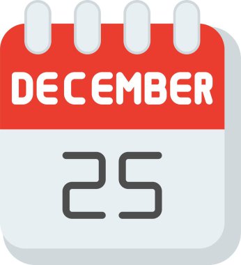 25 Aralık Düz Vektör Simgesi Tasarımı