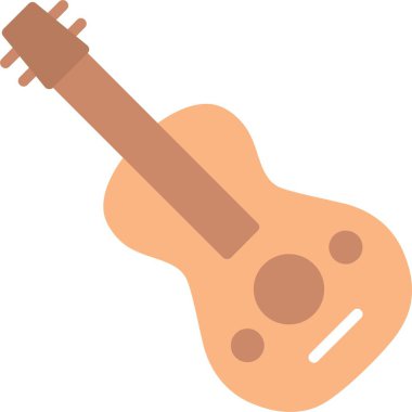 Gitar Düz Vektör Simgesi Tasarımı