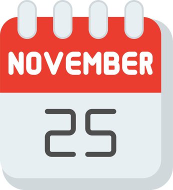 25 Kasım Düz Vektör Simgesi Tasarımı