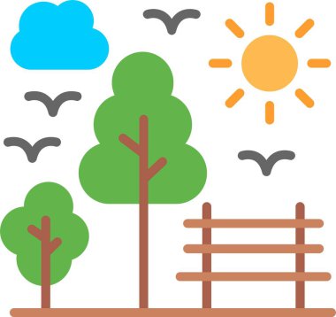 Park Düz Vektör Simgesi Tasarımı