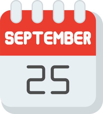 25 Eylül Düz Vektör Simgesi Tasarımı