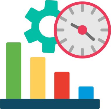 Zaman Yönetimi Düz Vektör Simgesi Tasarımı