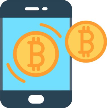 Bitcoins Düz Vektör Simgesi Tasarımı