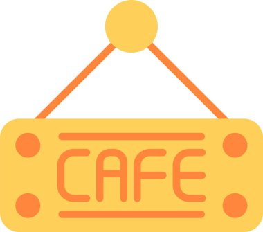 Cafe Düz Vektör Simgesi Tasarımı