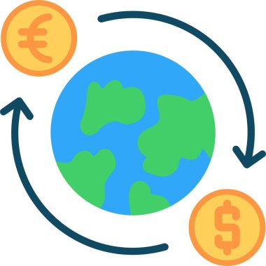 Para Takası Düz Vektör Simgesi Tasarımı