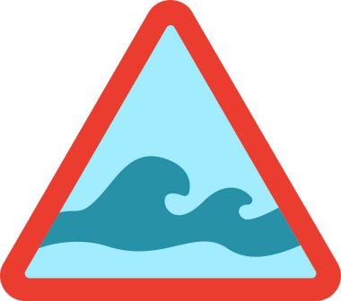 Dalga Düz Vektör Simgesi Tasarımı