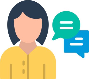 Sohbet Düz Vektör Simgesi Tasarımı