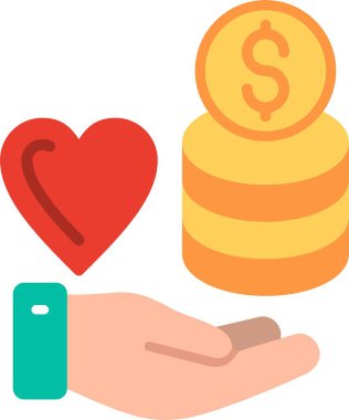 Paraya Düz Vektör Simgesi Tasarımı Ver