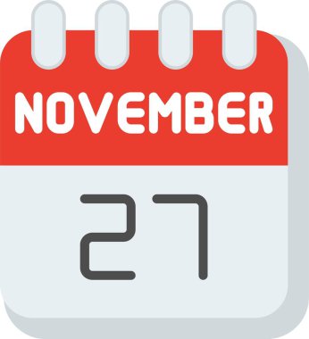 27 Kasım Düz Vektör Simgesi Tasarımı