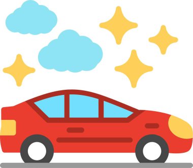 Otomobil Düz Vektör Simgesi Tasarımı