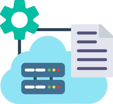 Bulut Veri Düz Vektör Simgesi Tasarımı