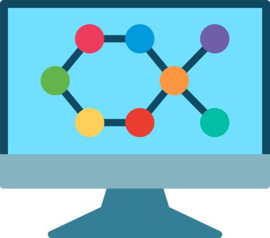 Moleküler Düz Vektör Simgesi Tasarımı