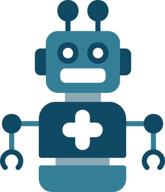robot düz vektör simgesi tasarımı