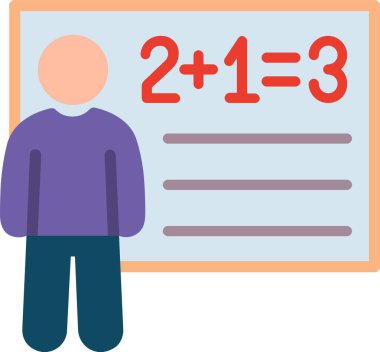 Öğretmen Düz Vektör Simgesi Tasarımı