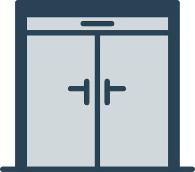 Kapalı Kapı Düz Vektör Simgesi Tasarımı