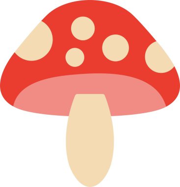 Mantar Düz Vektör Simgesi Tasarımı