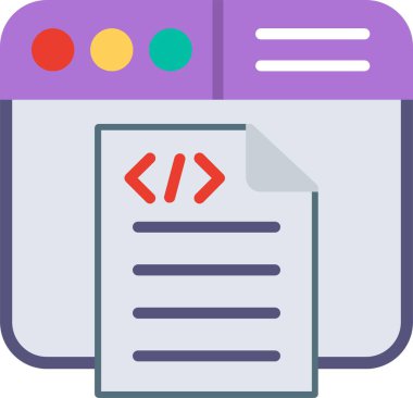 Kodlama Düz Vektör Simgesi Tasarımı