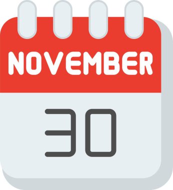 30 Kasım Düz Vektör Simgesi Tasarımı