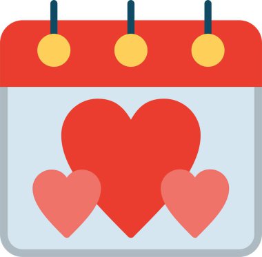 Romantik Tarih Düz Vektör Simgesi Tasarımı