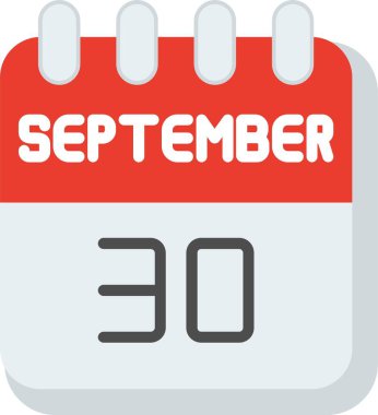 30 Eylül Düz Vektör Simgesi Tasarımı