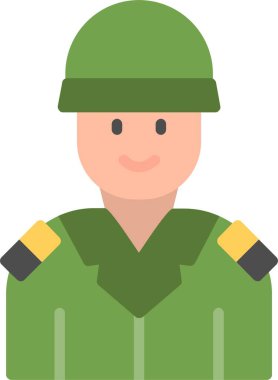 Asker Düz Vektör Simgesi Tasarımı