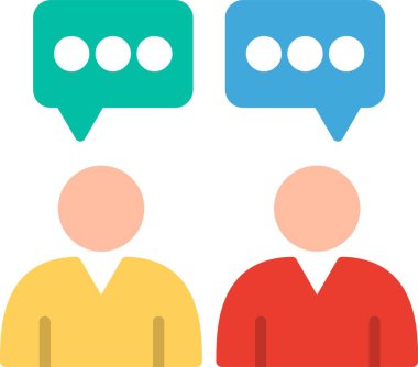 Sohbet Düz Vektör Simgesi Tasarımı