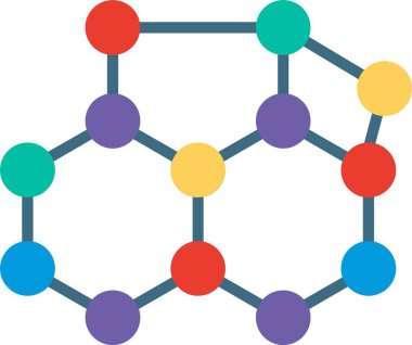 Molekül Düz Vektör Simgesi Tasarımı