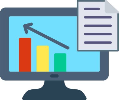 İstatistikler Düz Vektör Simgesi Tasarımı