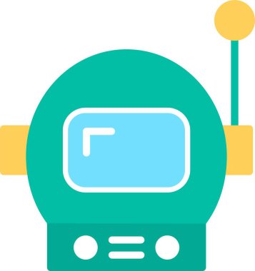 Astronot Miğferi Düz Vektör Simgesi Tasarımı