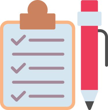 Kontrol listesi düz vektör simgesi tasarımı