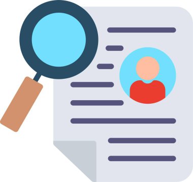 Müfredat Vitae Düz Vektör Simgesi Tasarımı