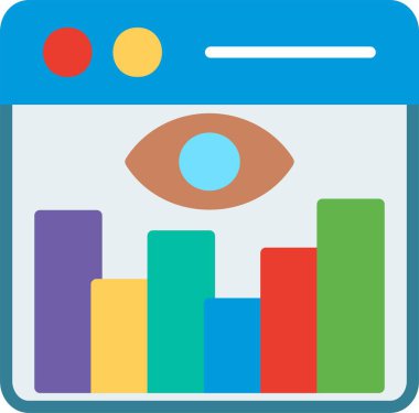 Glyph Web Trafik Düz Vektör Simgesi Tasarımı