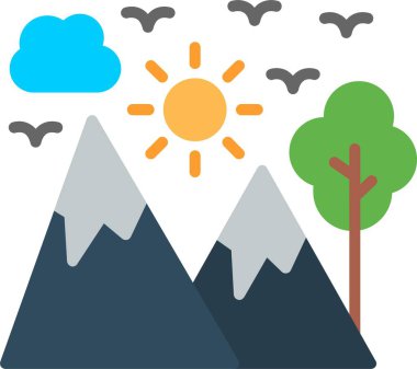 Açık Alan Düz Vektör Simgesi Tasarımı