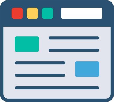 Web Sayfası Düz Vektör Simgesi Tasarımı