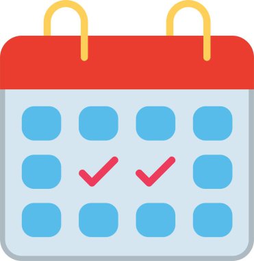 Takvim Düz Vektör Simgesi Tasarımı