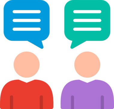 Sohbet Düz Vektör Simgesi Tasarımı