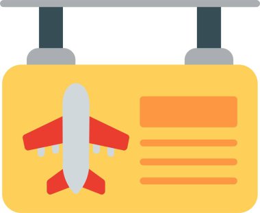 Uçuş Bilgileri Düz Vektör Simgesi Tasarımı