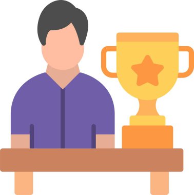 Kazanan Düz Vektör Simgesi Tasarımı