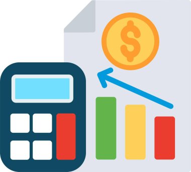 Hesap Düz Vektör Simgesi Tasarımı